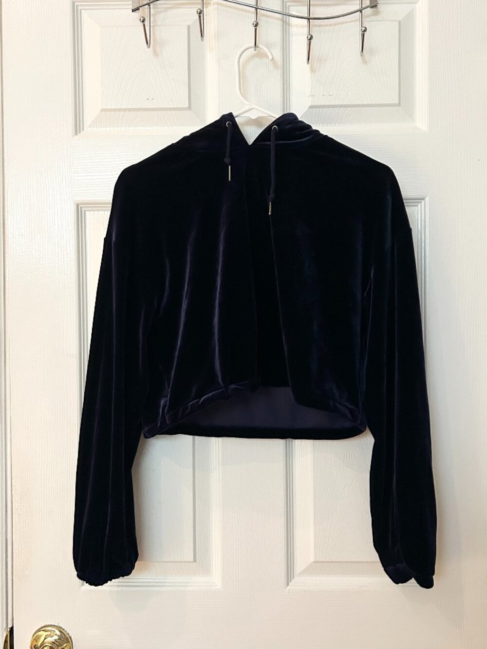 Forever 21 Purple Velour Hoodie Women's Small Y2K Loungewear Casual Soft EUC